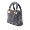 Secondhand Dior Mini Denim Cannage Studded Supple Lady Dior