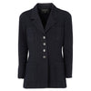 Secondhand Chanel Navy Blue Ribbed Cotton Jacket - '90s