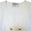 Chanel White Double Breasted Linen Jacket - '90s Second hand
