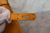 Secondhand Hermes Kelly Handbag Yellow Courchevel with Gold Hardware