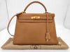Secondhand Hermes Kelly Handbag Calf leather with hardware