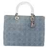 Christian Dior Vintage Lady Dior Bag Cannage Quilt Denim