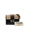 Secondhand Fendi Calfskin and Canvas FF 1974 Flat Baguette Crossbody