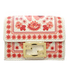 Fendi Leather Coral Bandana Baguette Micro Trifold Wallet Secondhand