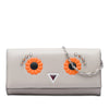 Secondhand Fendi Leather Studded Faces Wallet on Chain
