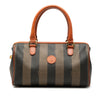 Secondhand Fendi Pequin Coated Canvas Boston Bag