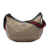 Secondhand Gucci GG Canvas Web Half Moon Crossbody