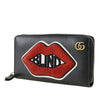 Gucci GG Marmont Pebbled Calfskin Embroidered Blind For Love Zip Around Wallet Secondhand