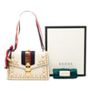 Secondhand Gucci Small Studded and Pearl Embellished Calfskin Web Sylvie Satchel