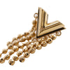Secondhand Louis Vuitton Gold Plated Essentials V Skin Push Back Earrings