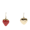 Secondhand Louis Vuitton Gold Plated Resin and Strass Strawberry Heart Earrings