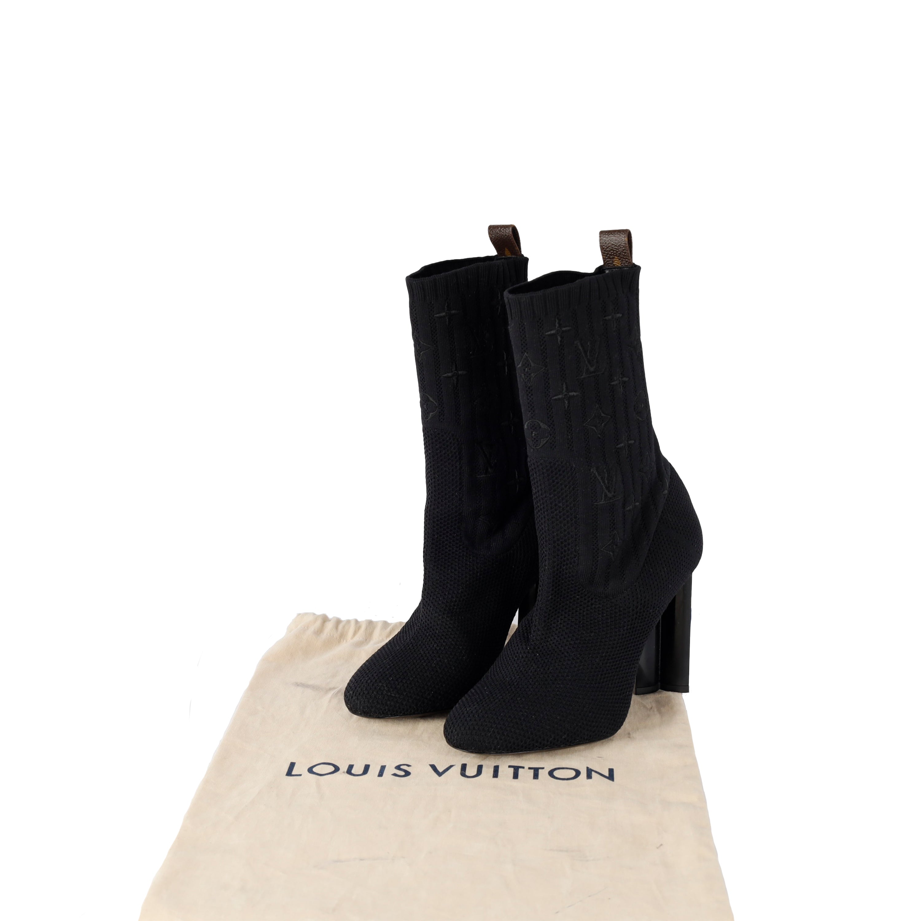 Louis Vuitton Monogram Stretch Fabric Silhouette Ankle Boots
