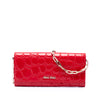 Secondhand Miu Miu Croc Embossed Patent Wallet On Chain