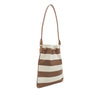 Secondhand Miu Miu Striped Canvas Logo Drawstring Handbag