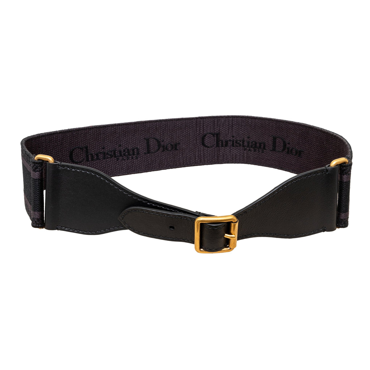 Vintage Christian Dior Green Canvas and Leather Belt CHRISTIAN DIOR Galliano Vintage Black Diorissimo Canvas CD  main image 3