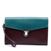 Secondhand Prada Bicolor Saffiano Envelope Push Lock Clutch