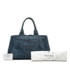 Secondhand Prada Denim Canapa Logo Tote