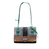 Secondhand Prada Multicolore Glace Calf and Suede Patchwork Etiquette Satchel