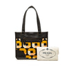 Secondhand Prada Printed Canvas and Leather Tote