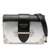 Secondhand Prada Saffiano Trimmed Metallic Vitello Cahier Bag
