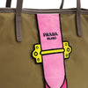 Secondhand Prada Saffiano Trimmed Tessuto Velluto Ricamo Trompe L oeil Tote