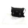 Secondhand Prada Saffiano Trimmed Tessuto Zip Double Buckle Messenger Bag