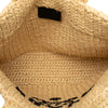 Secondhand Prada Small Raffia Effect Crochet Embroidered Logo Tote