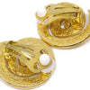Secondhand Chanel Vintage CC Flower Cutout Round Clip-On Earrings