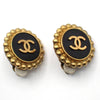 Chanel Vintage Round CC Clip-On Earrings Metal
