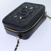 Secondhand Chanel Filigree Vanity Clutch with Chain Quilted Caviar