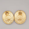 Chanel clips bouton ovale ange logo Gold-plated