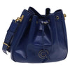 Secondhand Celine Circle logo Blue Leather Bags