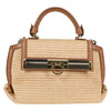 Salvatore Ferragamo Sofia Satchel Raffia with Leather