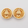 Chanel Vintage CC Crest Round Clip-On Earrings Metal