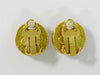 Secondhand Chanel Vintage Round CC Clip-On Earrings Metal with Faux