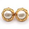 Secondhand Chanel Vintage Round Clip-On Earrings Metal with Faux