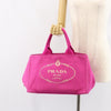 Secondhand Prada Canapa Tote Pink Canvas Accessories