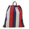 Gucci Logo Drawstring Backpack Striped Canvas