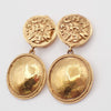 Chanel CC Lion Head Drop Earrings Metal