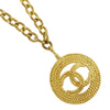 Secondhand Chanel Vintage CC Round Cut-Out Pendant Necklace