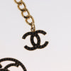 Secondhand Chanel CC Key Pendant Necklace Metal with Leather and Crystals