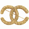 Chanel CC Brooch Textured Metal