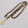Chanel Vintage Medallion Chain Belt Metal and Leather