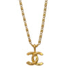 Chanel CC Logo Pendant Necklace Metal