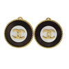Secondhand Chanel Vintage CC Round Button Clip-On Earrings