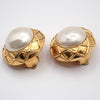 Secondhand Chanel Vintage Round Clip-On Earrings Metal with Faux