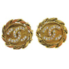 Secondhand Chanel CC Button Clip-On Earrings Metal with Faux
