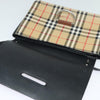 Secondhand Burberry D-Ring Shoulder Bag Leather with Vintage Check