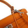 Secondhand Hermes Kelly Handbag Orange Togo with Palladium Hardware