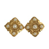 Secondhand Chanel Vintage CC Diamond Shape Clips-On Earrings Gold-Plated